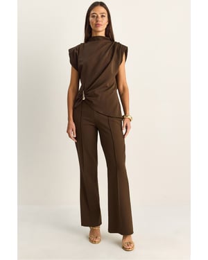 Hoge Taille Flared Leg Co-ord Set