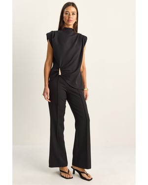 Hoge Taille Flared Leg Co-ord Set