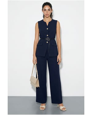 Hoge Taille V-Hals Geknoopte Twee-Stuk Co-ord Set