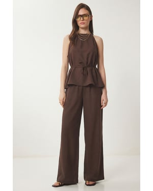 Hoog Taille Haltersnoer Twee-delige Gecoördineerde Set