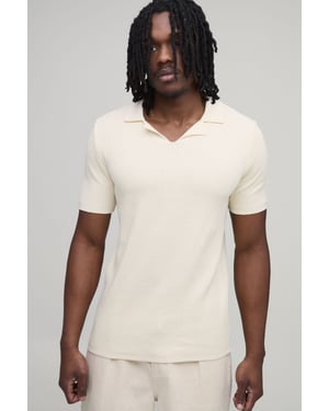Tall Regular Fit Cotton Blend Ribbed Knitted Polo