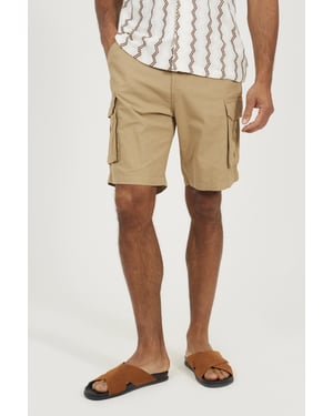 Stone Cotton Cargo Shorts