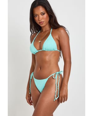 Textured Pattern Triangle Bikini Set