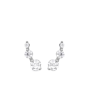 Luxenter Sterling Silver 925 Örhängen med Rhodiumpläterad Zirkonia Rhodiumpläterad - Lyar