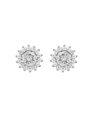 Luxenter Sterling zilveren 925 oorbellen met gerhodineerde briljant zirkonia - Maliai