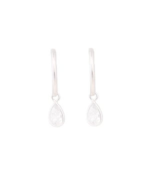 Luxenter Sterling zilveren 925 oorbellen met gerhodineerde briljant zirkonia - Essential