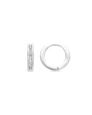 Luxenter Oorbellen met Glimmende Zirkonia zilverkleurige afwerking - Docri