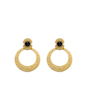 Luxenter Oorbellen met Onyx 18k goud afgewerkt - Noraf
