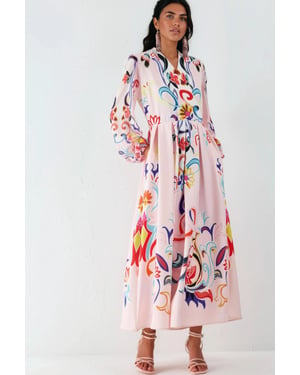 Floral Print Maxi A-lijn Jurk