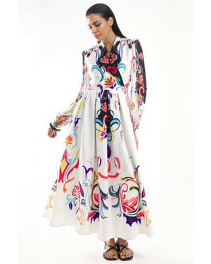 Floral Print Maxi A-Lijn Jurk