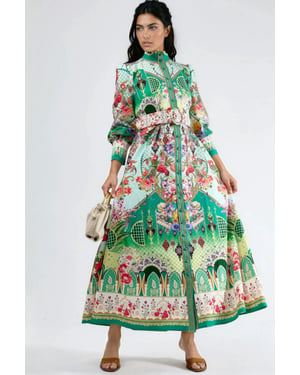 Florale Maxi Jurk met Ceintuur