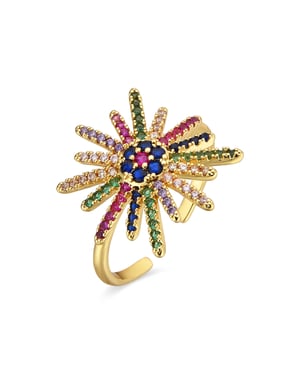 Luxenter ring met multicolor zirkonia 18k goud - Daob