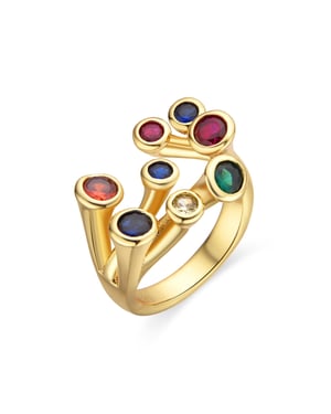 Luxenter ring met zwarte lak 18k goud afwerking - Yter