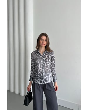 Leopard Print Button-Up Shirt