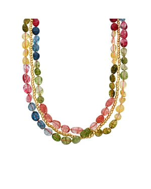 Luxenter Sterling Silver 925 och 18k guldfinish Multicolour Crystal Necklace - Xiua