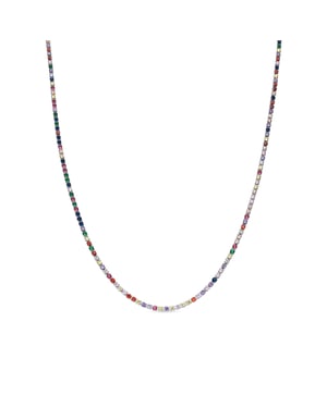 Luxenter halsband med flerfärgade zirkoner silverfärgad finish - Serly