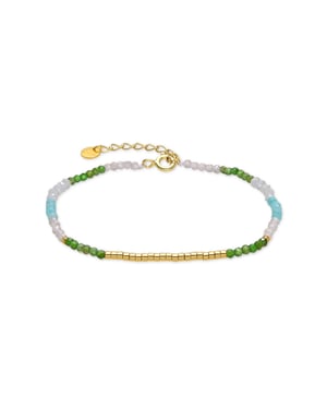 Luxenter 925 Sterling Zilver en Groen Kristal armband afgewerkt met 18k geel goud - Vados