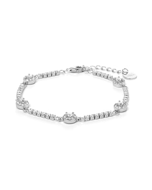 Luxenter 925 Sterling zilveren armband met gerhodineerde briljant zirkonia - Daimas