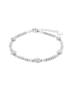 Luxenter 925 Sterling zilveren armband met gerhodineerde glanzende zirkonia - Dader