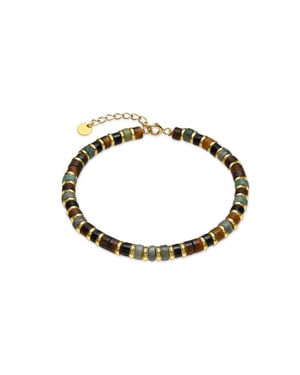 Luxenter Sterling Zilver 925 en Tijgeroog armband in 18k goud afwerking - Ryhu