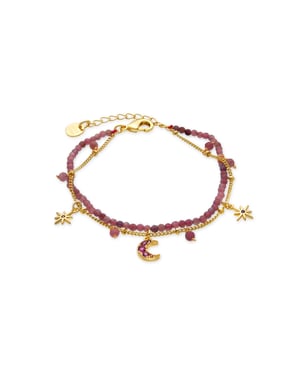 Luxenter Armband met Roze Kristal 18k goud afwerking - Ethal