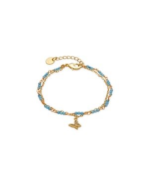 Luxenter Armband met Blauw Kristal 18k goud afwerking - Zinli