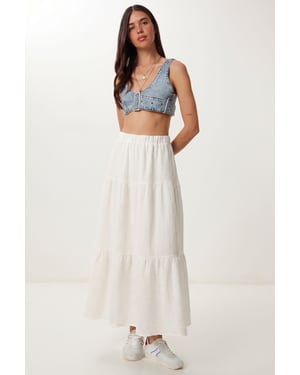 Hoge Taille A-Lijn Maxi Rok