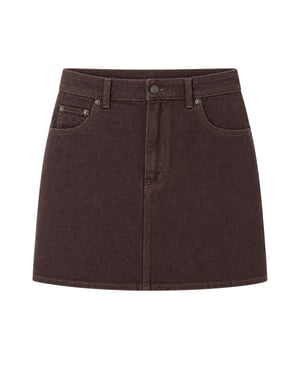 Hoge Taille A-Lijn Denim Minirok met Knopenclosure
