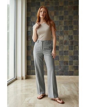 Op Maat Gemaakte Midden Taille Rechte Pantalon
