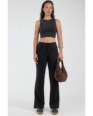 Elastische Taille Flared Leg Broek