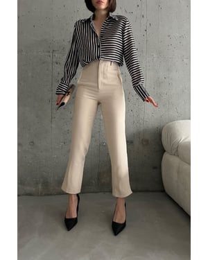 Hoge taille geplooide tailormade broek