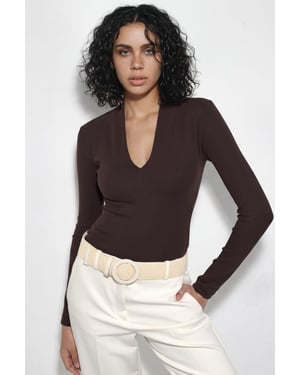 Slim Fit V-hals Lange Mouwen Blouse