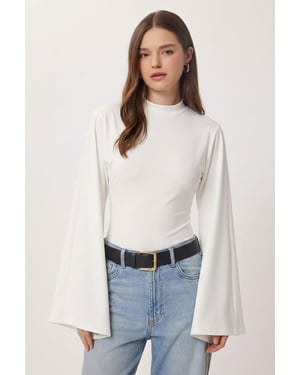 Ronde Hals Lange Mouw Blouse