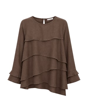 Fleurige Lange Mouwen Crew Neck Blouse