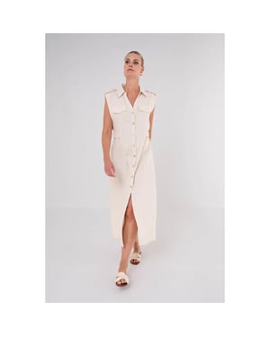 Maicazz Trisa dress su26.40.513 light sand