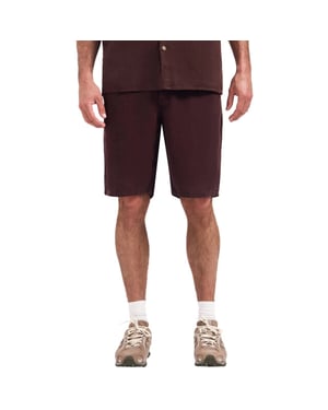 No Excess Short chino with linen, garment dye dark brown
