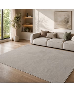 Muratap Vivant japandi abstract vloerkleed laagpolig beige- 280x380 cm
