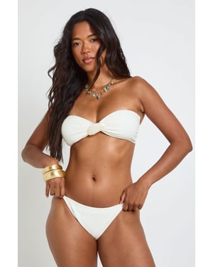 Shell Detail Twist Front Bandeau Bikini Set