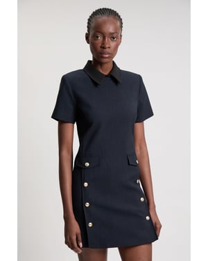Pinstripe Collared Mini Dress