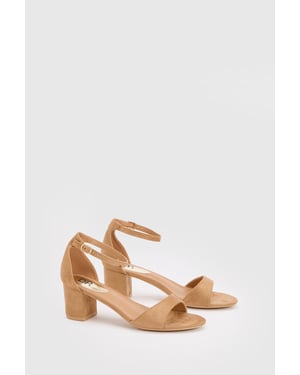 Catty Faux Suede 2 Part Block Heeled Sandals
