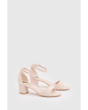 Catty Faux Suede 2 Part Block Heeled Sandals