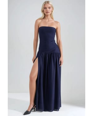 Strapless Maxi Jurk met Sleuf
