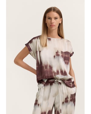 Bugatti Damen Blouse met korte mouwen en grafische print van viscose