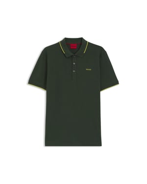 Men's Hugo Printed Logo Polo Shirt in Green