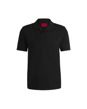 Men's Hugo Stretch Cotton Polo Shirt in Black