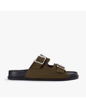 Zarlea Buckle Olive Suede Sandals