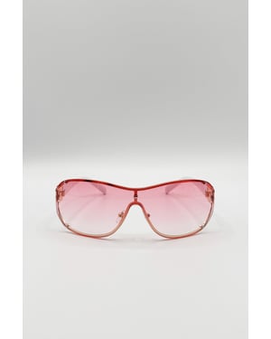 Vintage Rose Wrap Around Sunglasses In Pink