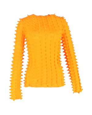 Loewe x Paula's Ibiza 3D Spike-Stickad Tröja i Orange Polyester