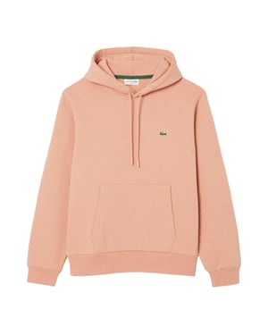 Men's Lacoste Cotton Fleece Hoodie in Orange