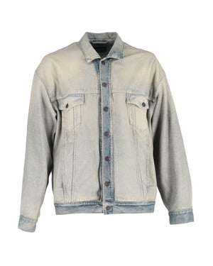 Balenciaga Washed Denim Jacket in Blue Cotton